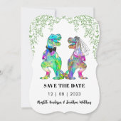 Dinosaur Themed Wedding Save The Date (Vorderseite)