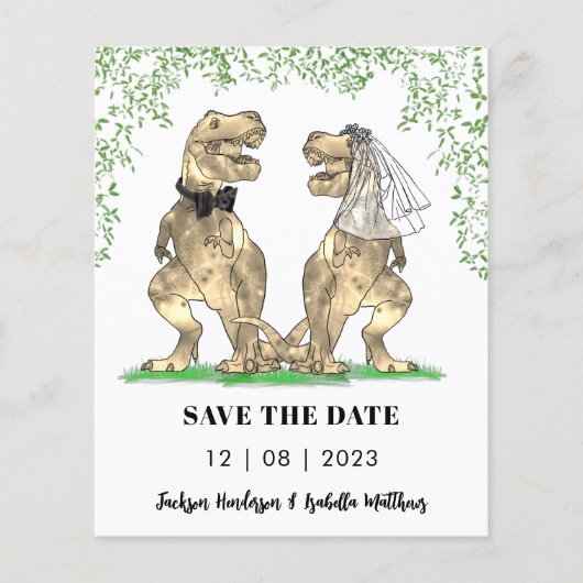 Dinosaur Themed Wedding Save the Date (Vorderseite)