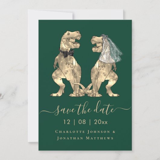 Dinosaur Themed Wedding Save The Date (Vorderseite)