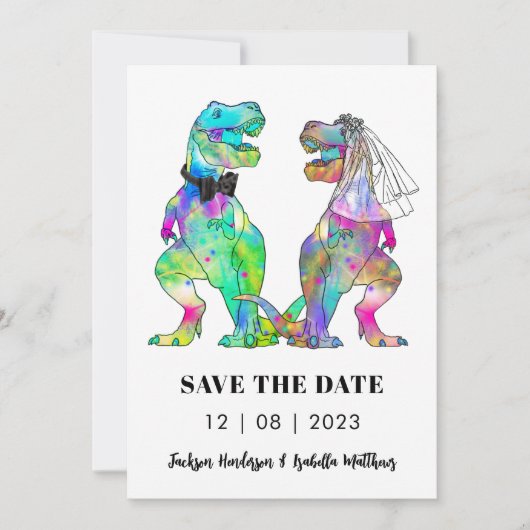 Dinosaur Themed Wedding Save The Date (Vorderseite)