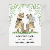 Dinosaur Themed Wedding Save the Date Postkarte (Vorderseite)