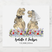 Dinosaur Themed Wedding Schaumweinetikett (Einzelnes Label)