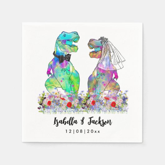 Dinosaur Themed Wedding Serviette (Vorderseite)