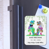 Dinosaur Themed Wedding speichern das Datum Magnet