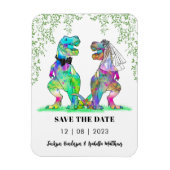 Dinosaur Themed Wedding speichern das Datum Magnet (Vertikal)