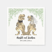 Dinosaur Themed Wedding T-Rex Bride and Groom Serviette (Vorderseite)