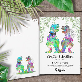 Dinosaur Themed Wedding Vielen Dank Einladung