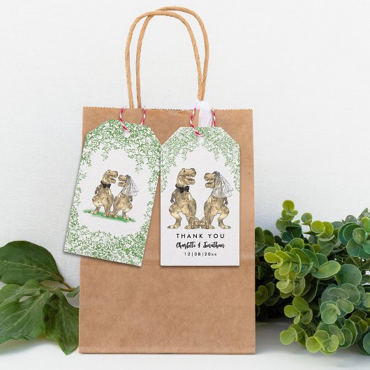 Dinosaur Themed Wedding Vielen Dank Geschenkanhänger