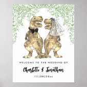 Dinosaur Themed Wedding Willkommen Poster (Vorne)