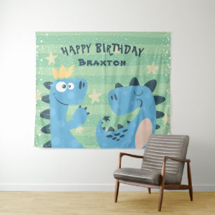 Dinosaur-Themen-Foto-Hintergrund für Jungen-Geburt Wandteppich