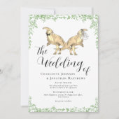 Dinosaur-Themen-Hochzeit QR-Code-Einladung Einladung (Vorderseite)
