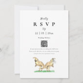 Dinosaur-Themen-Hochzeit QR-Code-Einladung Einladung (Rückseite)