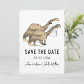Dinosaur-Themen-Hochzeit Save The Date (Stehend Vorderseite)