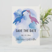 Dinosaur-Themen-Hochzeit Save The Date (Stehend Vorderseite)
