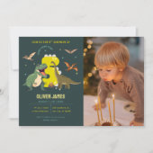 Dinosaur-Themen-Junge 5. Geburtstag Einladung (Vorderseite)