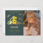 Dinosaur-Themen-Junge 6. Geburtstag Einladung (Vorderseite)