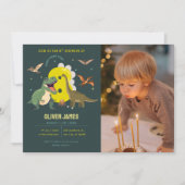 Dinosaur-Themen-Junge 8. Geburtstag Einladung (Vorderseite)