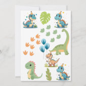 Dinosaur Three Rex 3. Geburtstagseinladung Einladung (Rückseite)