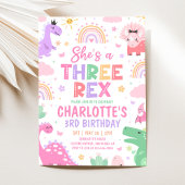 Dinosaur Three Rex 3rd Birthday Invitation Einladung