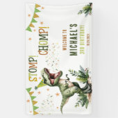 Dinosaur Three Rex 3rd Birthday Party Banner (Vertikal)