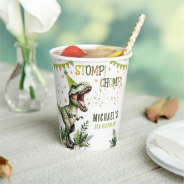 Dinosaur Three Rex 3rd Birthday Party Pappbecher