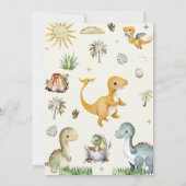 Dinosaur Three Rex Boy Einladung (Rückseite)