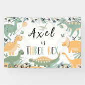 Dinosaur Three Rex Dino Backdrop Banner Geburtstag (Horizontal)