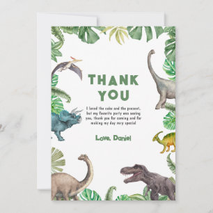 Dinosaur Three rex Geburtstagseinladung T Rex Part Dankeskarte
