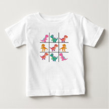 Dinosaur Tic Tac Toe Baby Jersey T-Shirt