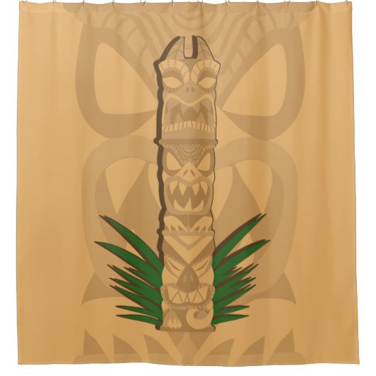 Dinosaur Tiki Totem Duschvorhang (Vorderseite)
