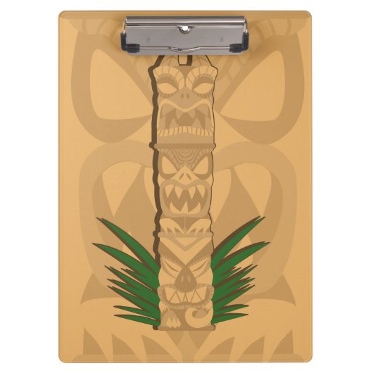 Dinosaur Tiki Totem Klemmbrett (Vorderseite)