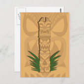 Dinosaur Tiki Totem Postkarte (Vorne/Hinten)