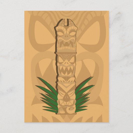 Dinosaur Tiki Totem Postkarte (Vorderseite)