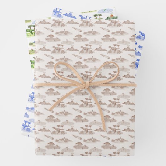 Dinosaur Toile Geschenkpapier Set (Beispiel)