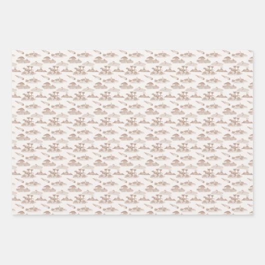 Dinosaur Toile Geschenkpapier Set (Vorderseite)