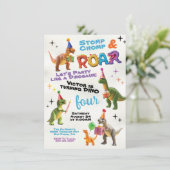 Dinosaur Toy Geburtstagsparty Einladung (Stehend Vorderseite)
