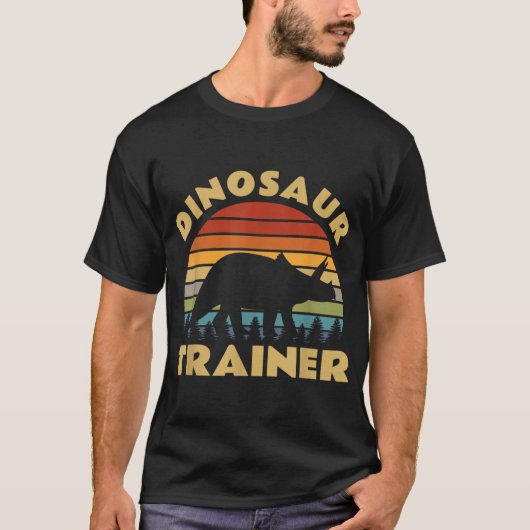 Dinosaur Trainer Halloween Kostüm Retro Sunset Di T-Shirt (Vorderseite)