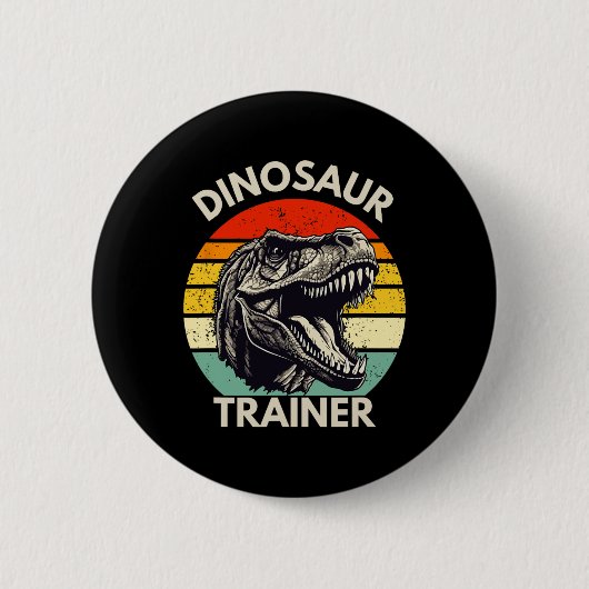 Dinosaur-Trainer Retro-Halloween-Kostüm für Erwach Button (Vorderseite)