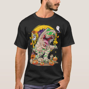 Dinosaur TRe Mummy Pumpkin Candy Halloween Beängst T-Shirt