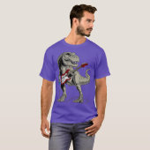 Dinosaur TRe Playing Bass Guitar Geschenk T-Shirt (Vorne ganz)