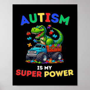 Dinosaur Trex Autismus Ist Meine Superkraft Autism Poster