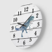 Dinosaur Trex Decor Rustic Shiplap Große Wanduhr (Winkel)