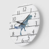Dinosaur Trex Decor Rustikale Shiplap Große Wanduhr (Winkel)