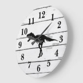 Dinosaur Trex Dekoration Rustikale Shiplap Große U Große Wanduhr (Winkel)