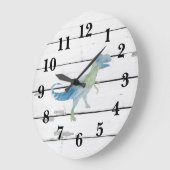 Dinosaur Trex Dekoration Rustikale Shiplap Große U Wanduhr (Winkel)