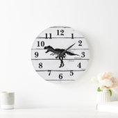 Dinosaur Trex Dekoration Rustikale Shiplap Große U Wanduhr (Zuhause)