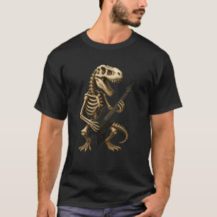 Dinosaur Trex Skelett E-Gitarre Halloween B T-Shirt