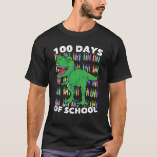 Dinosaur Trex Student Funny Happy 100 Tage Scho T-Shirt
