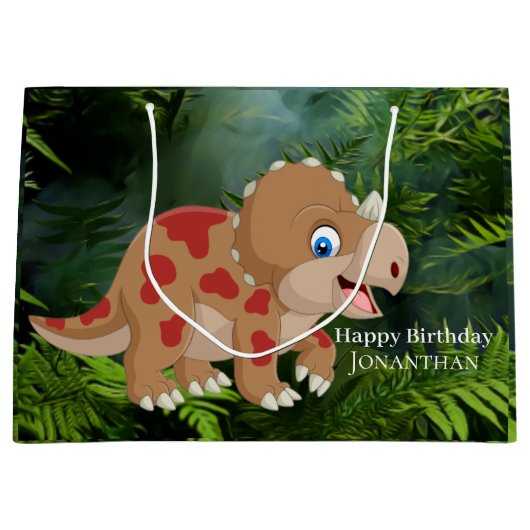 Dinosaur Triceratops Große Geschenktüte (Vorderseite)