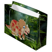 Dinosaur Triceratops Große Geschenktüte (Vorderseite Schrägansicht)